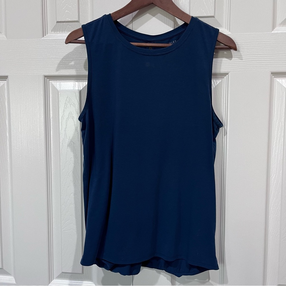 Athleta Essence Open Back Tank Top Blue Size MT